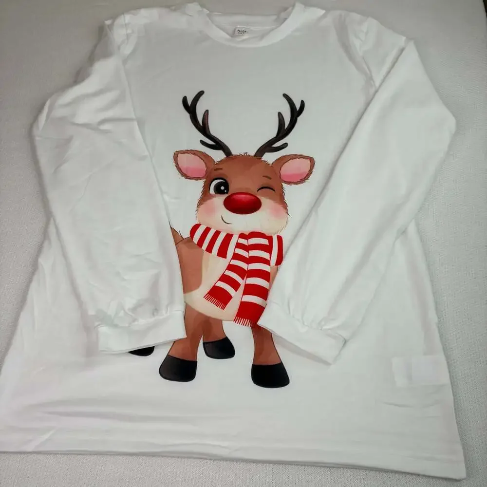 Holiday Time Kids Red Plaid Reindeer Christmas Pajama Set New Size 12Y